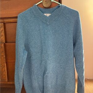 Madewell Blue V-Neck Sweater